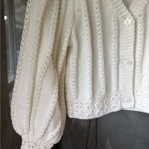 H&M Cream Cable-Knit Button Cardigan